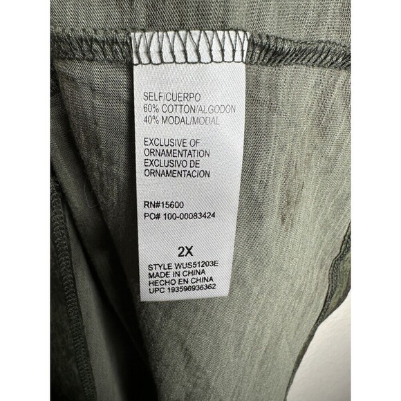 NEW Democracy Tank Dress Womens 2X Green Camo Sleeveless Pullover Casual Stretch - Picture 6 of 7